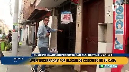 San Miguel: Clausuran presunto bar clandestino y familia queda "encerrada" por bloque de concreto