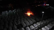 Osmaniye'de çadır kentte yangın