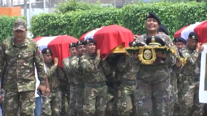 Perú rinde homenaje póstumo a los siete policías muertos en emboscada narcoterrorista