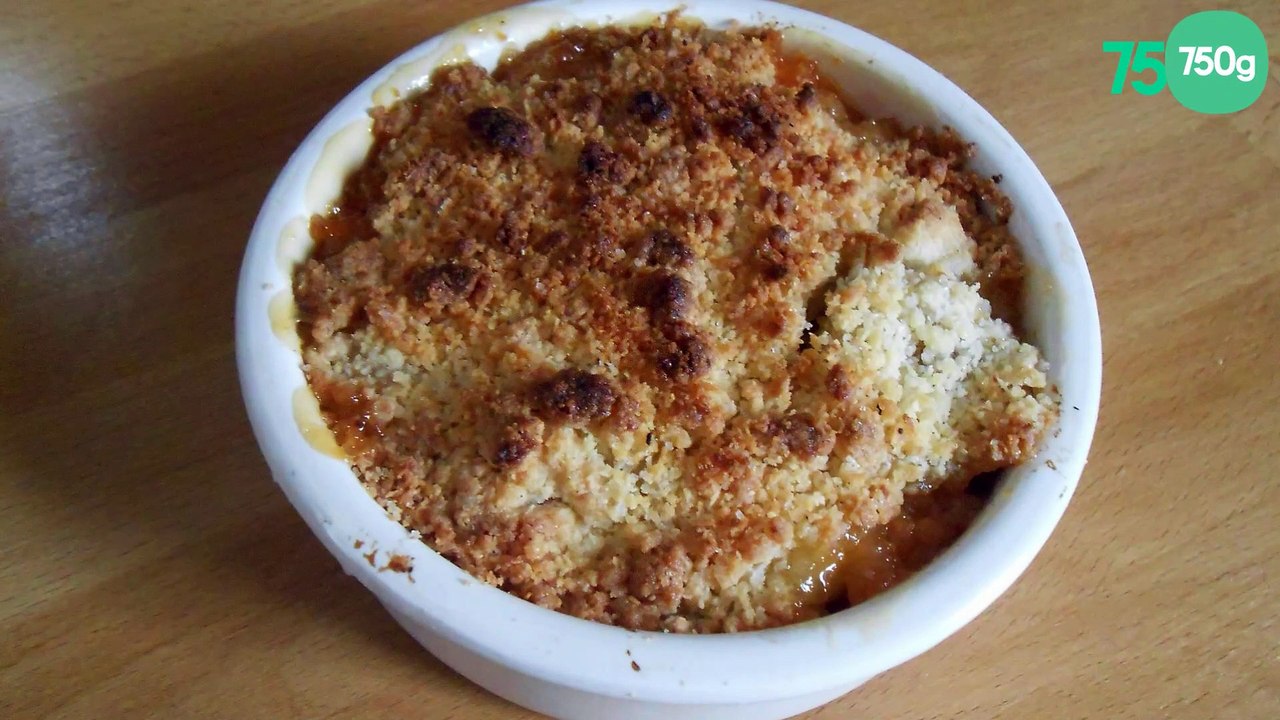 Crumble pommes et bananes flambée