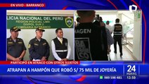 Barranco: Capturan a delincuente acusado del robo de S/ 75 mil en joyería