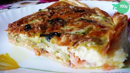 Quiche au saumon et courgettes