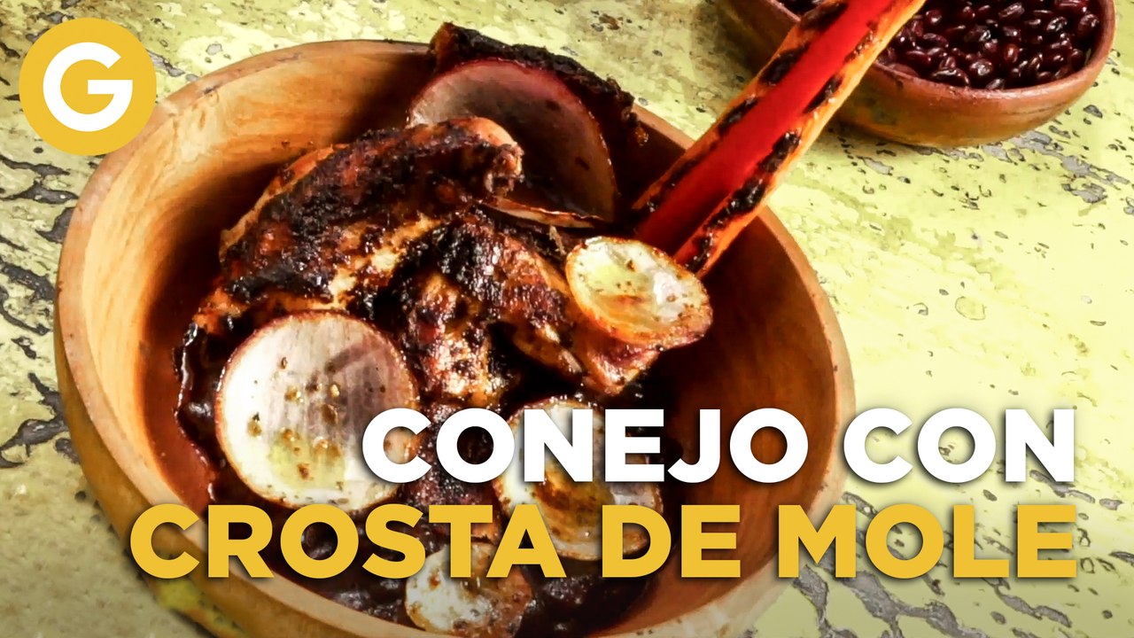 CONEJO CON COSTRA DE MOLE | A LA PARRILLA | El Gourmet