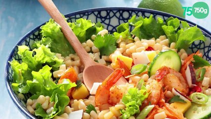 Salade thaï au maïs blanc et crevettes