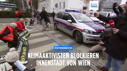 Klimaaktivisten blockieren Innenstadt von Wien