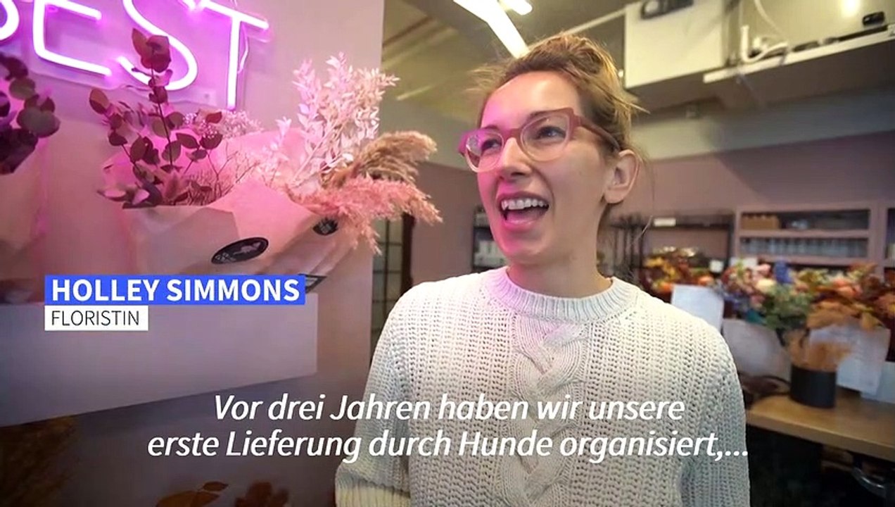 Blumengruß auf vier Pfoten zum Valentinstag