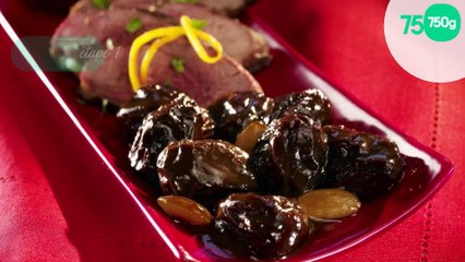 Magret de canard au miel et pruneaux aux amandes