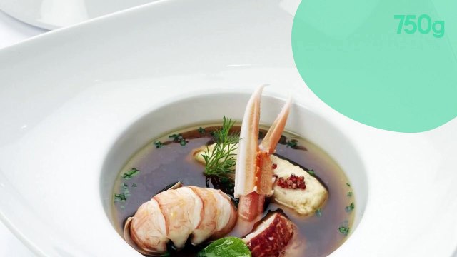 Consommé glacé de crustacés et langoustines