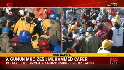 Adıyaman'da 198. saatte Muhammed Cafer, enkazdan çıkarıldı
