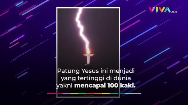 Kepala Patung Yesus Terbesar di Dunia Disambar Petir
