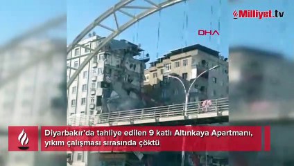Diyarbakır’da yıkım sırasında 9 katlı bina çöktü!