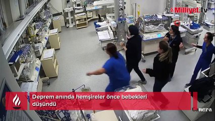 Deprem anında hemşireler önce bebekleri düşündü