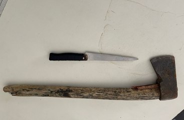 Homem é preso em Pombal por violência doméstica e com ele a polícia apreende faca peixeira e machado