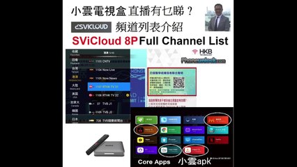 SVI Cloud 8P 小雲電視盒測試應用 Review Core apps and CH List - LiveTV 7days Replay Drama VOD and KTV