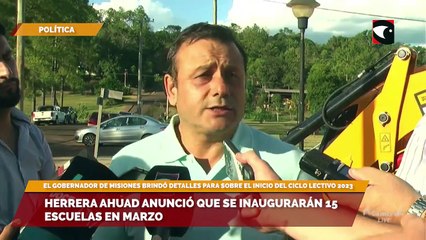 Herrera Ahuad anunció que se inaugurarán 15 escuelas en marzo