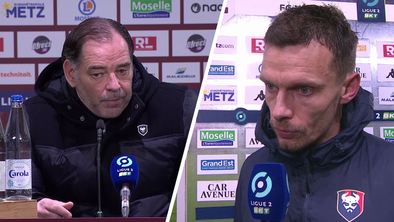 J23 Ligue 2 BKT : Les réactions de S.Moulin et R.Thomas après FC Metz 0-0 SMCaen