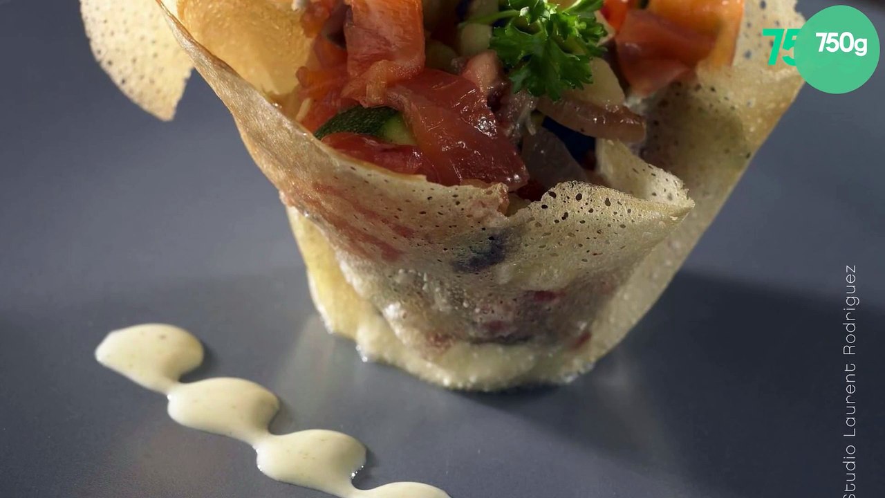 Corolle de légumes, saumon fumé et sauce au Carré Frais