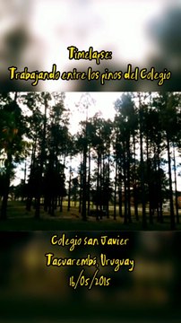 Timelapse: Trabajando entre los pinos del Colegio San Javier, Tacuarembó, Uruguay (16/05/2015)