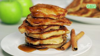 Homemade Apple Pancakes! SOFT & FLUFFY | 25 Min Breakfast. Recipe by Always Yummy!