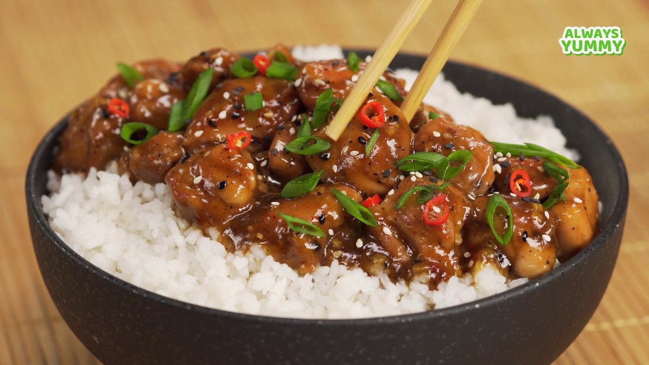 20 Minute Dinner! TERIYAKI CHICKEN With RICE. Recipe by Always Yummy!