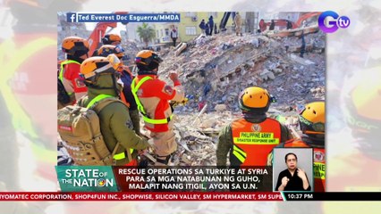 Rescue operations sa Turkiye at Syria para sa mga natabunan ng guho, malapit nang itigil, ayon sa U.N. | SONA