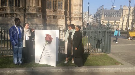 Domestic Abuse Campaigners outside Westminster
