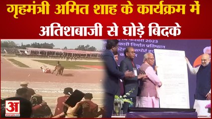 Haryana News: गृहमंत्री अमित शाह के कार्यक्रम में अतिशबाजी से घोड़े बिदके ।