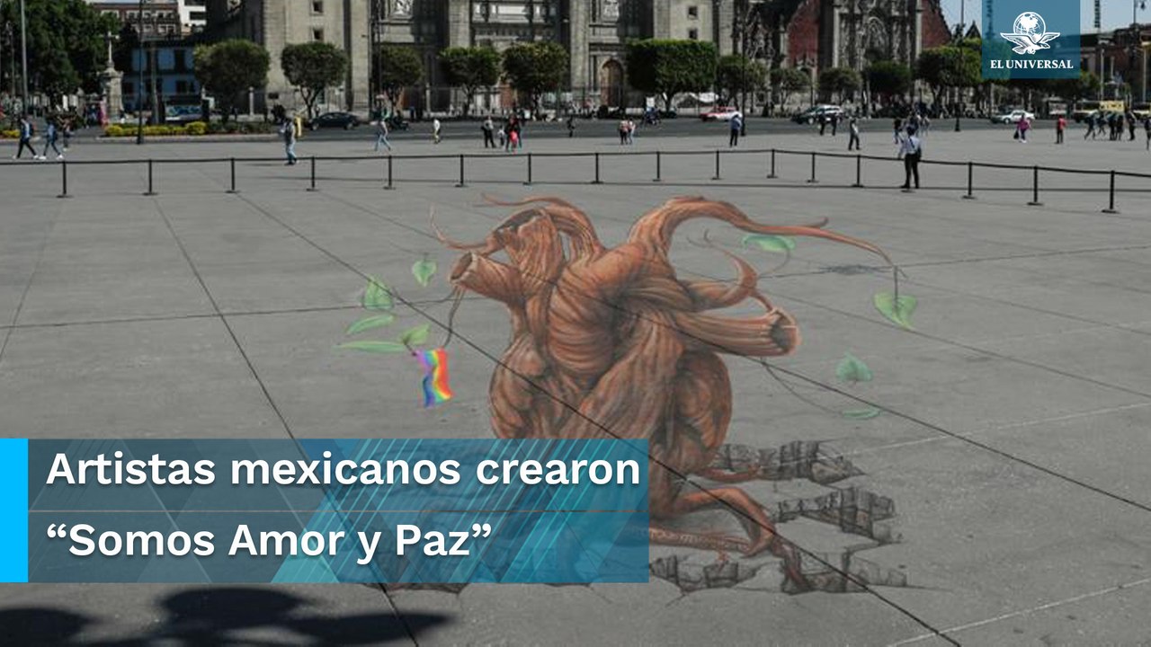 'Corazones 3D' pintan de colores el Zócalo por Día de San Valentín