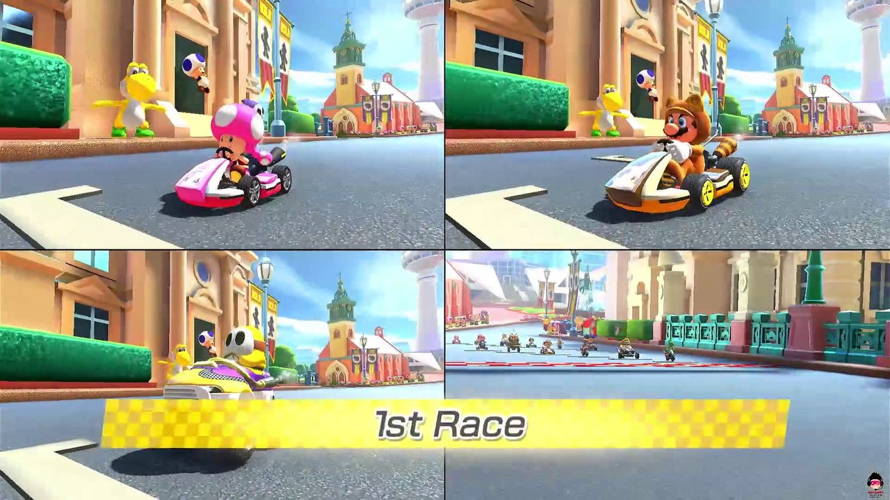 Mario Kart 8 Deluxe Tanooki Mario vs Toadette vs Lakitu in Berlin
