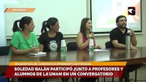 Soledad Balán participó junto a profesores y alumnos de la UNAM en un conversatorio