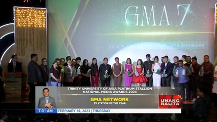 GMA Network, itinanghal na TV Station of the year ng Trinity University of the Asia Platinum Stallion National MEdia Awards 2023 | UB