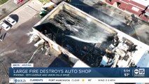 Large fire destroys auto shop near 35th Avenue and Union Hills Drive