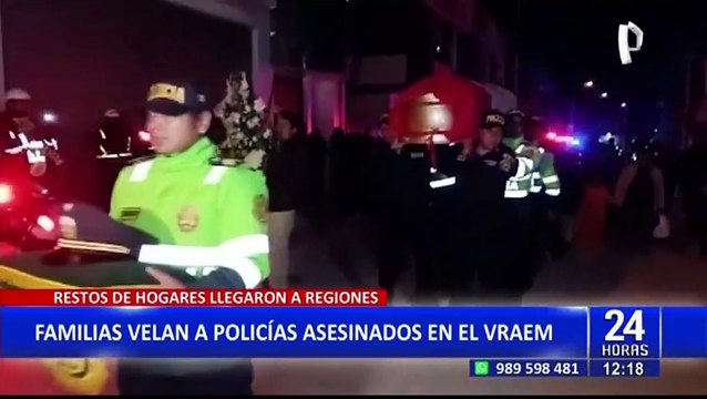 Emboscada en el Vraem: Familiares velan a policías asesinados