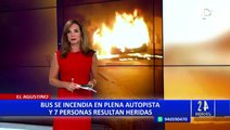 El Agustino: investigan causas del incendio de bus de transporte público en vía Evitamiento