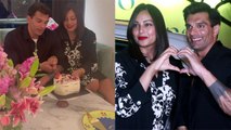 Bipasha Basu Karan Singh Grover Valentine's Day Celebration, Black में Twinning करते हुए । Boldsky