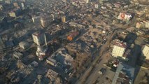 Kahramanmaraş depremin yıkımı 10'uncu gününde havadan görüntülendi
