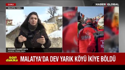 Malatya'da dev yarık köyü ortadan ikiye böldü! Haber Global ekibi o anları görüntüledi