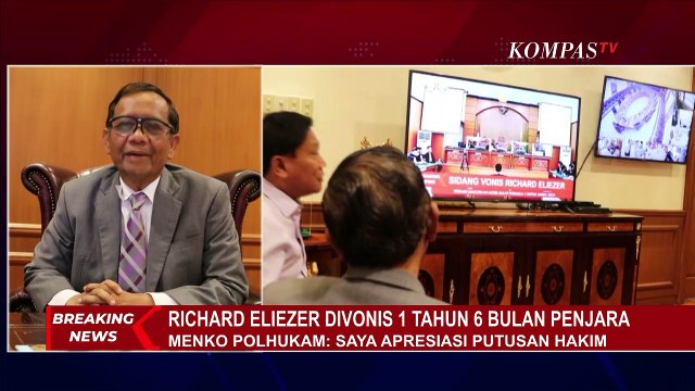 Tanggapi Vonis 1 Tahun 6 Bulan Penjara Richard Eliezer, Mahfud MD: Putusan Hakim Hebat!
