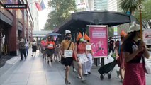 Cyclists, pedestrians, and other advocates participate in a “solidarity walk” in Ayala Avenue