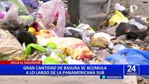 Panamericana Sur: cerros de basura y desmonte en sus alrededores