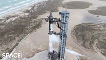 Aerial View Of SpaceX's Starship Rocket During Wet Dress Rehearsal