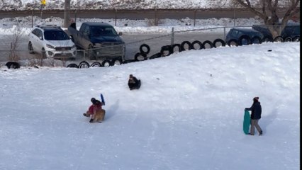 Silly man pays the price for coming in the way of a dog running at full speed