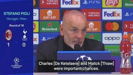 Pioli 'satisfied' with Milan win but expects 'complicated' match at Spurs