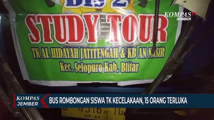 Bus Rombongan Siswa TK Kecelakaan di Jalur TSI Prigen, 15 Orang Terluka