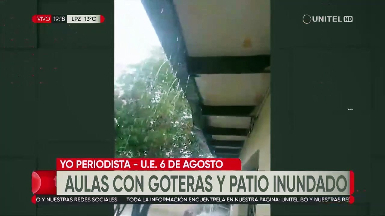 Unidad Educativa en la zona sur de Cochabamba se inundó debido a las fuertes lluvias