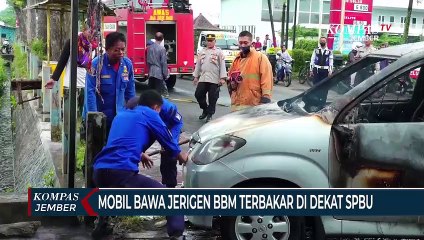 Mobil Bawa Jerigen Berisi BBM Terbakar di Area SPBU