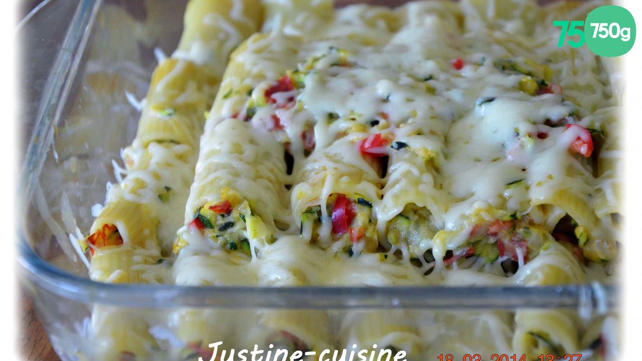 Rigatonis farcis aux légumes et chorizo