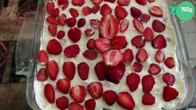 Tiramisu aux fraises et aux sablés