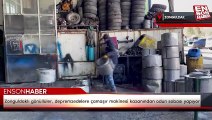 Zonguldaklı gönüllüler, depremzedelere çamaşır makinesi kazanından odun sobası yapıyor