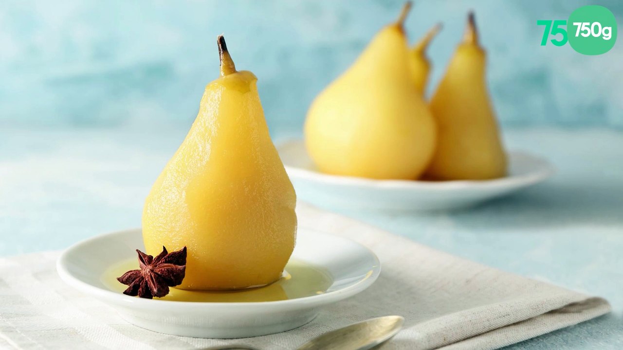 Poires pochées au thé